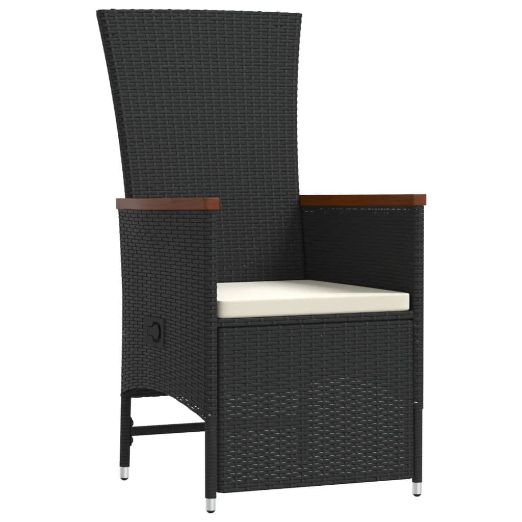 9-Delige Tuinset Poly Rattan Zwart 8