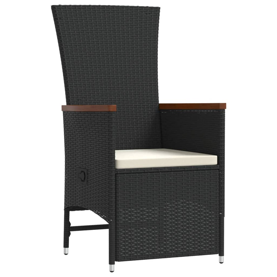 9-Delige Tuinset Poly Rattan Zwart 8