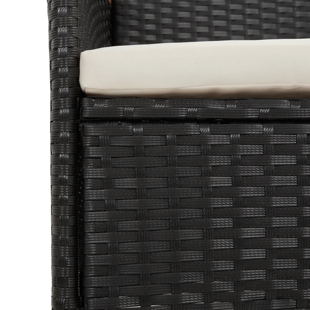 11-Delige Tuinset Met Kussens Poly Rattan Zwart 10