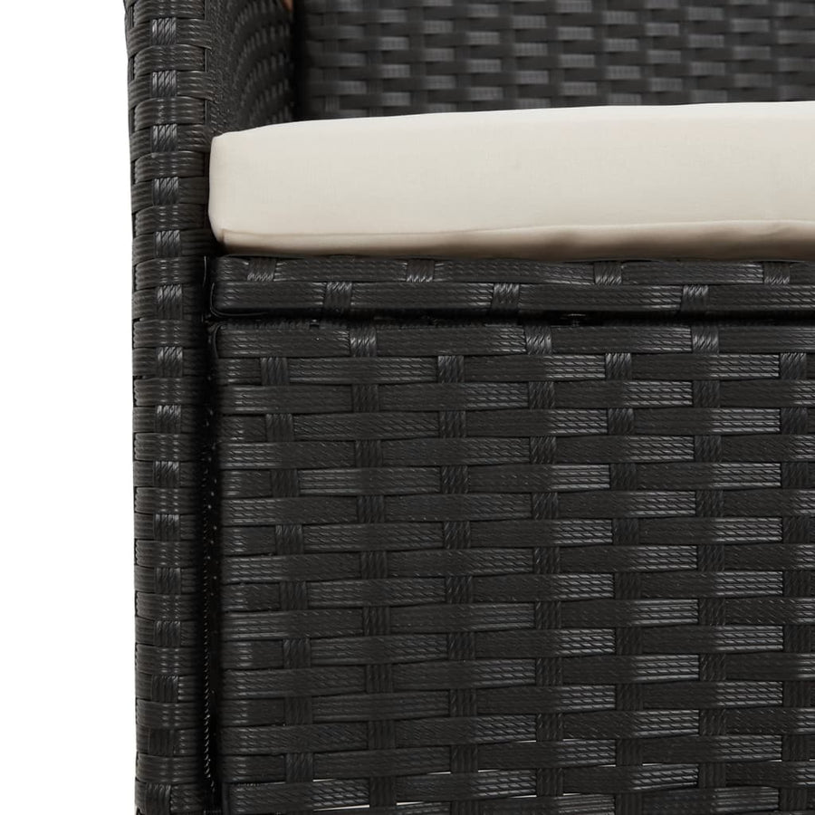 11-Delige Tuinset Met Kussens Poly Rattan Zwart 10