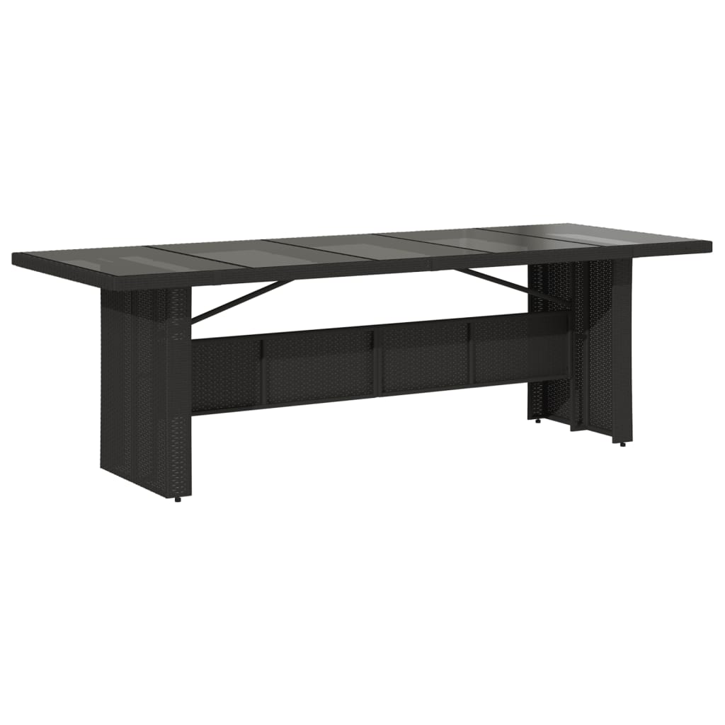 11-Delige Tuinset Met Kussens Poly Rattan Zwart 10 Glas