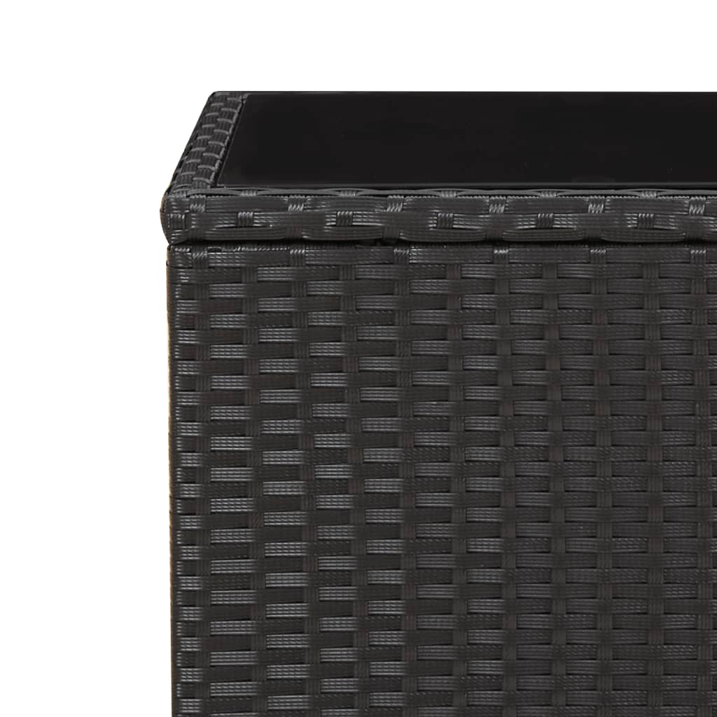 3-delige Tuinset met kussens poly rattan zwart