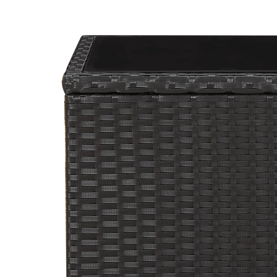 3-Delige Tuinset Met Kussens Poly Rattan Zwart