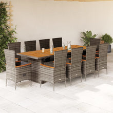 11-Delige Tuinset Met Kussens Poly Rattan Grijs 10