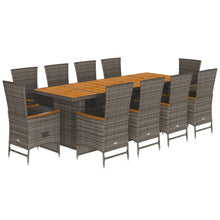 11-Delige Tuinset Met Kussens Poly Rattan Grijs 10