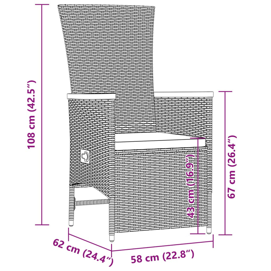 11-Delige Tuinset Met Kussens Poly Rattan Grijs 10