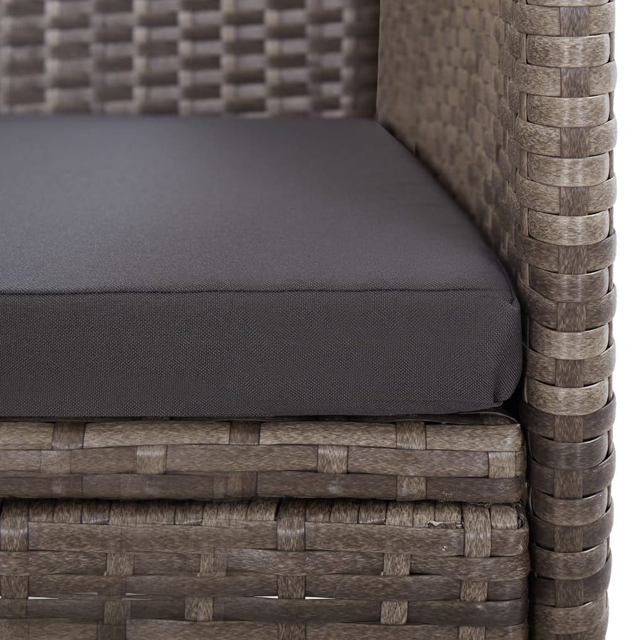 11-Delige Tuinset Met Kussens Poly Rattan Grijs 10