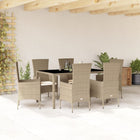 7-Delige Tuinset Met Kussens Poly Rattan Beige