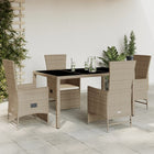 5-Delige Tuinset Met Kussens Poly Rattan Beige