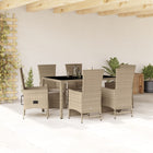 7-Delige Tuinset Met Kussens Poly Rattan Beige