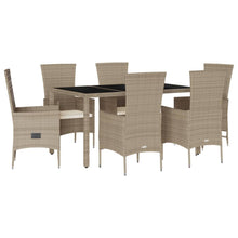 7-Delige Tuinset Met Kussens Poly Rattan Beige