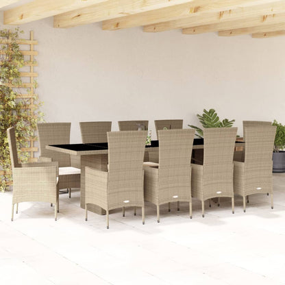 7-Delige Tuinset Met Kussens Poly Rattan Beige