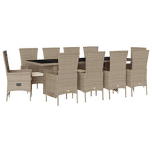 11-Delige Tuinset Met Kussens Poly Rattan Beige 10