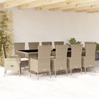 Tuinset 11-delig poly rattan beige