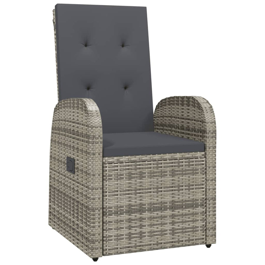 9-Delige Tuinset Met Kussens Poly Rattan Grijs 8