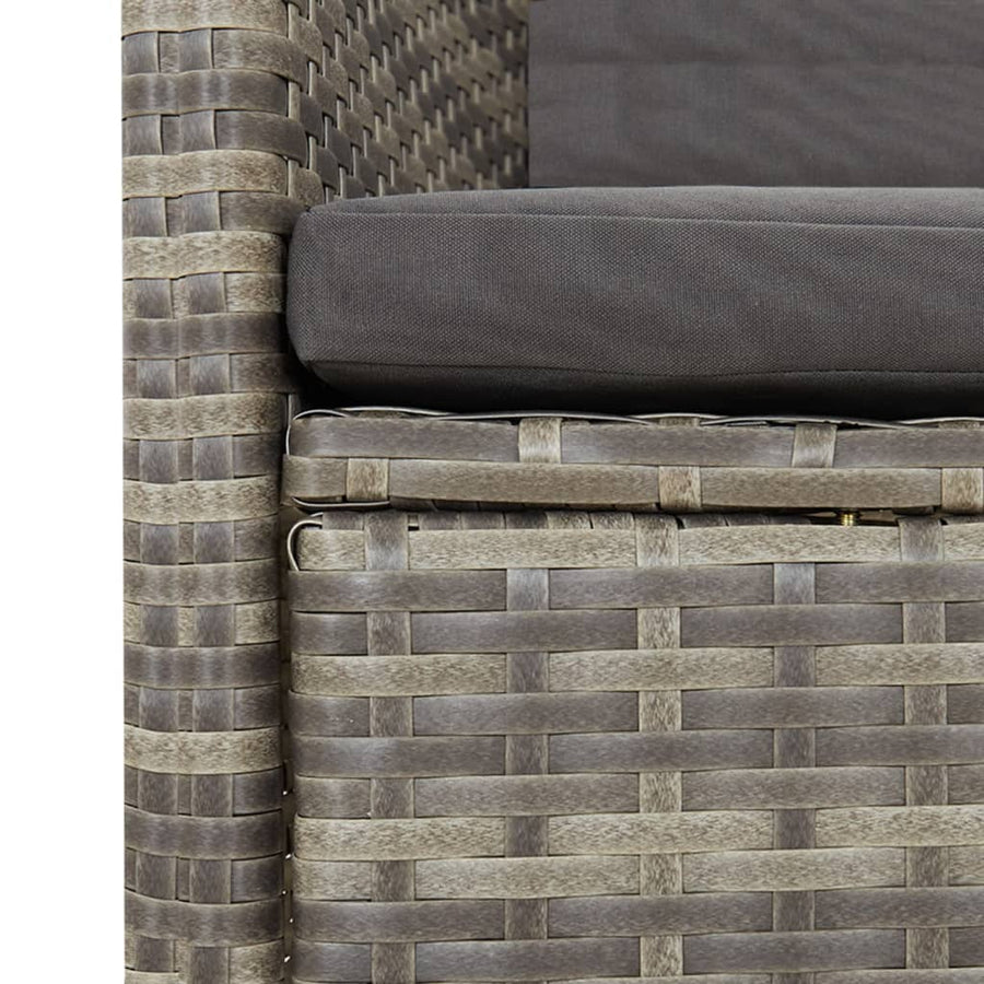 9-Delige Tuinset Met Kussens Poly Rattan Grijs 8
