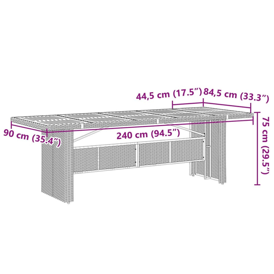 9-Delige Tuinset Met Kussens Poly Rattan Grijs 8