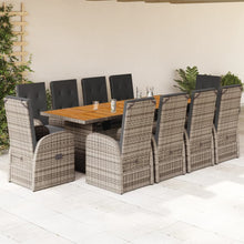 11-Delige Tuinset Met Kussens Poly Rattan Grijs 10