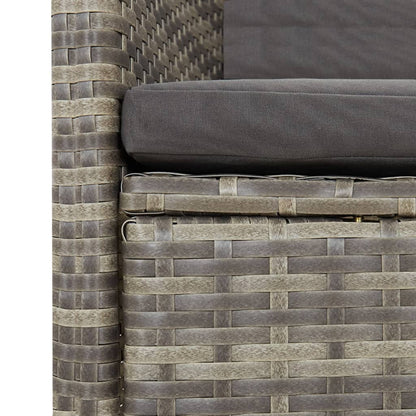 9-Delige Tuinset Met Kussens Poly Rattan Grijs 8