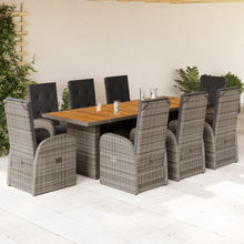 9-Delige Tuinset Met Kussens Poly Rattan Grijs 8