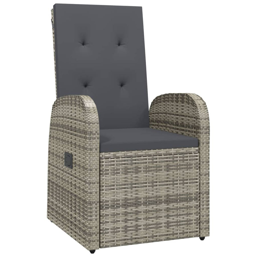 11-Delige Tuinset Met Kussens Poly Rattan Grijs 10
