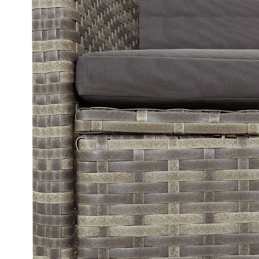 11-Delige Tuinset Met Kussens Poly Rattan Grijs 10