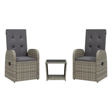 3-Delige Tuinset Met Kussens Poly Rattan Grijs
