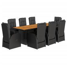 9-Delige Tuinset Poly Rattan Zwart 8