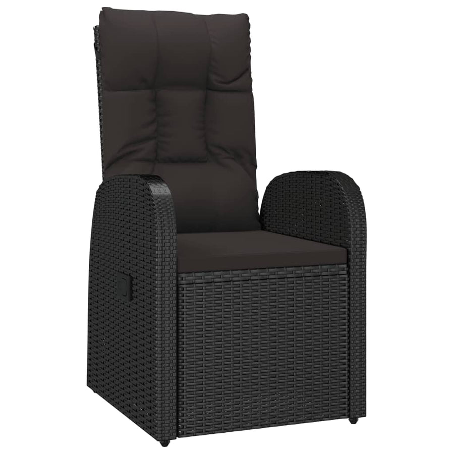 9-Delige Tuinset Poly Rattan Zwart 8