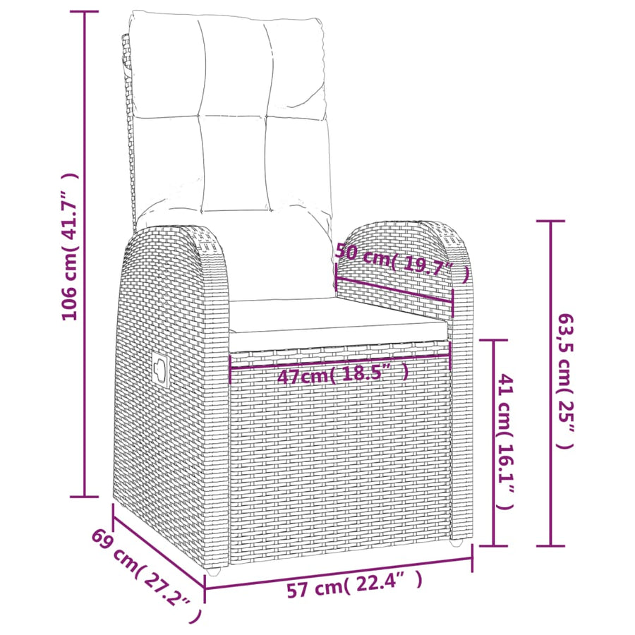 11-Delige Tuinset Met Kussens Poly Rattan Zwart 10