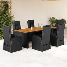 7-Delige Tuinset Met Kussens Poly Rattan Zwart 6