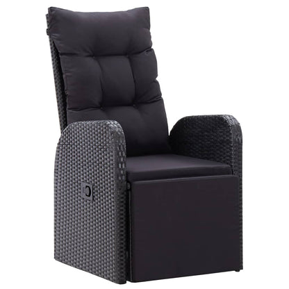 9-Delige Tuinset Poly Rattan Zwart 8