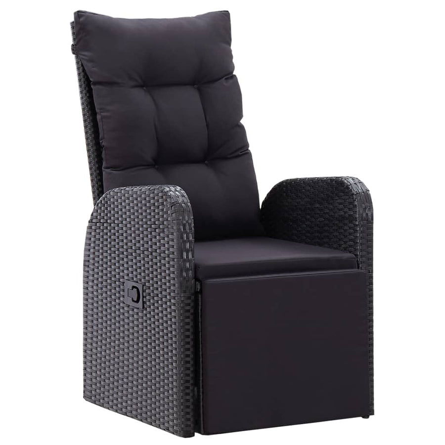 9-Delige Tuinset Poly Rattan Zwart 8