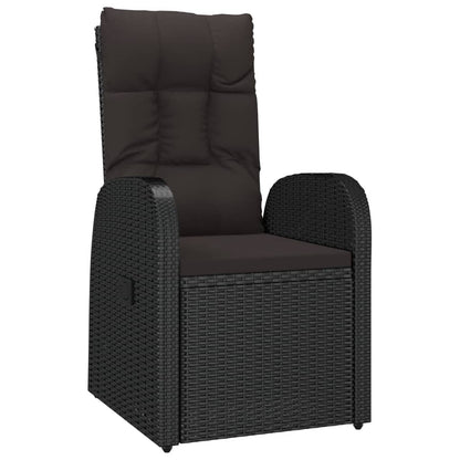 9-Delige Tuinset Poly Rattan Zwart 8