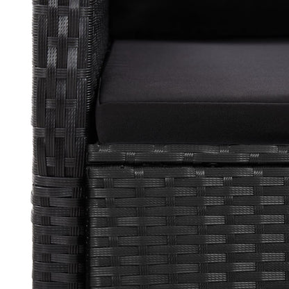 9-Delige Tuinset Poly Rattan Zwart 8