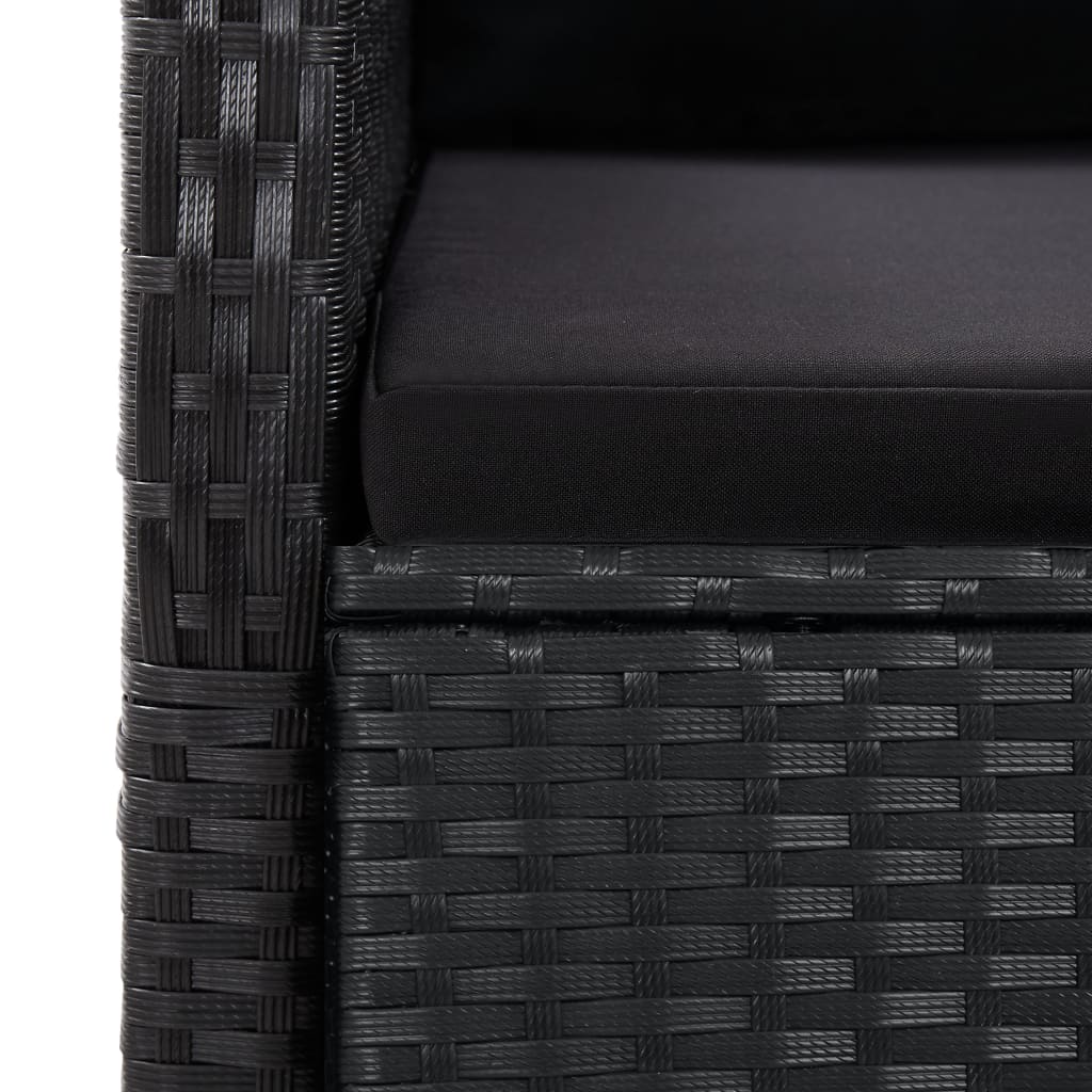11-Delige Tuinset Met Kussens Poly Rattan Zwart 10