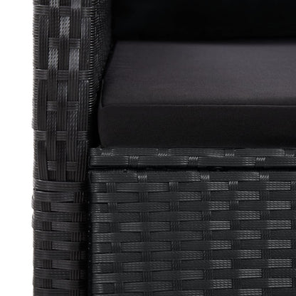 11-Delige Tuinset Met Kussens Poly Rattan Zwart 10