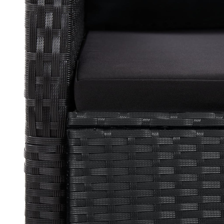11-Delige Tuinset Met Kussens Poly Rattan Zwart 10