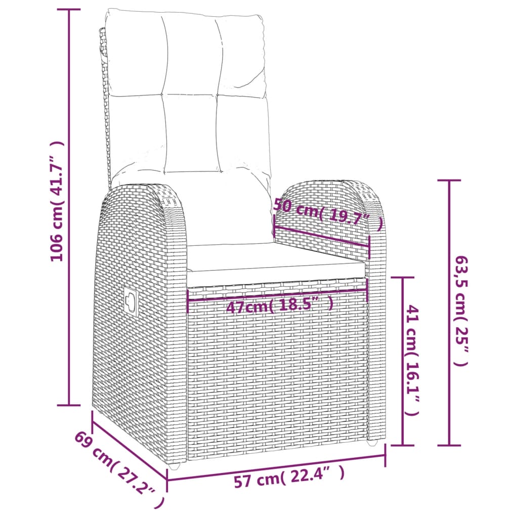 11-Delige Tuinset Met Kussens Poly Rattan Zwart 10
