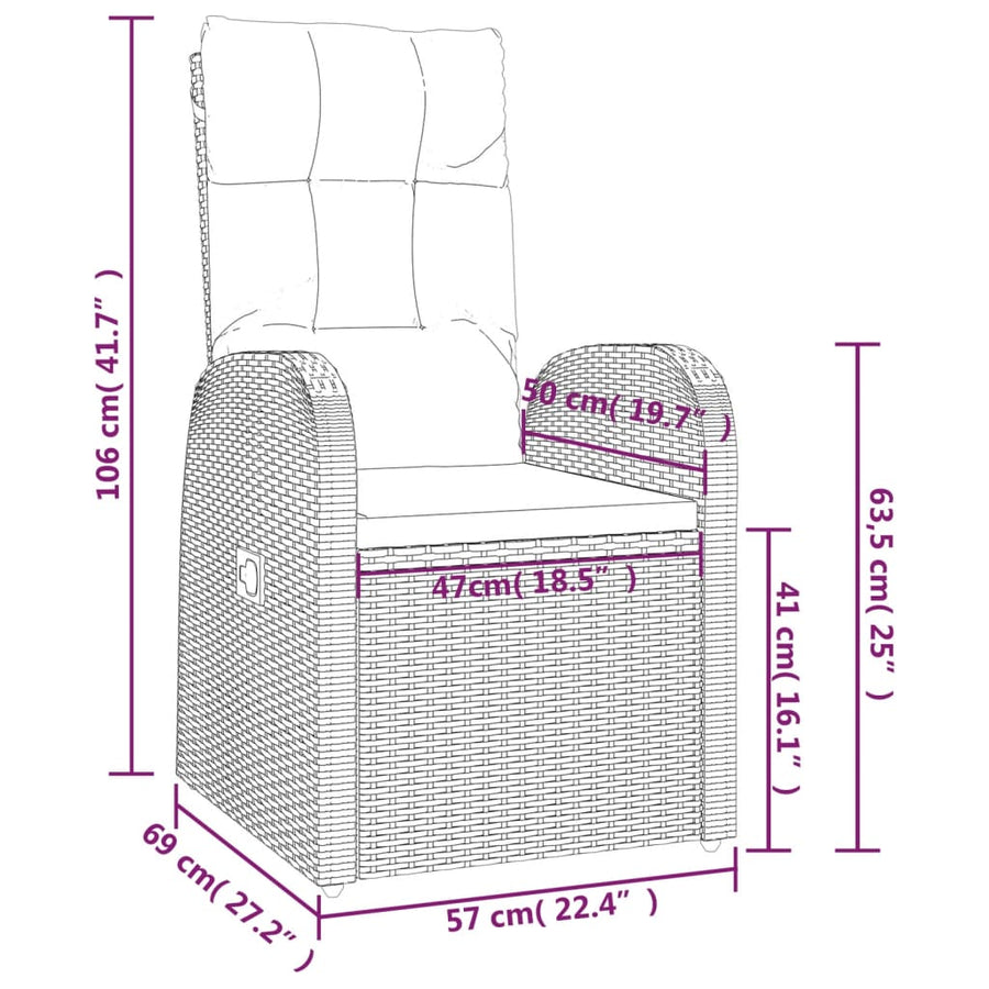 11-Delige Tuinset Met Kussens Poly Rattan Zwart 10