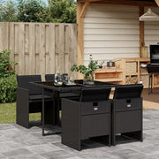 Tuinset 5-delig poly rattan zwart