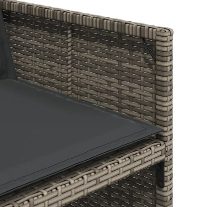 5-Delige Tuinset Met Kussens Poly Rattan 4 Grijs Glas