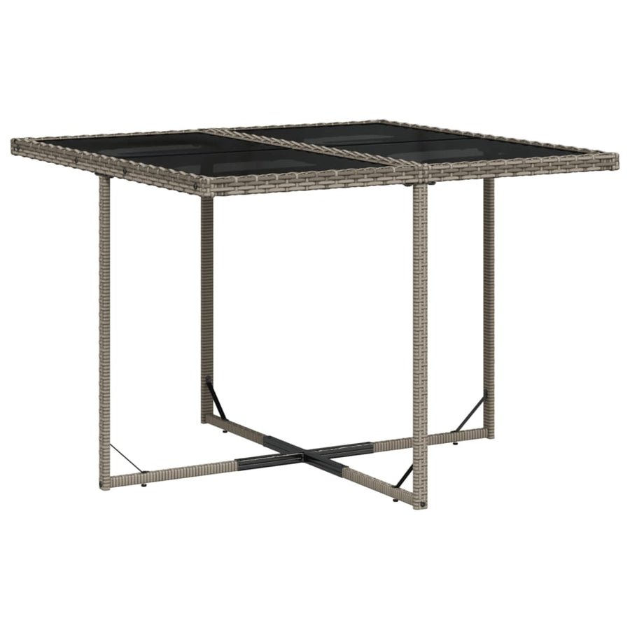 5-delige tuinset met kussens, grijs polyrotan
