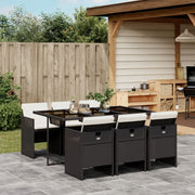 Tuinset 7-delig poly rattan zwart