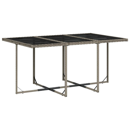 7-Delige Tuinset Met Kussens Poly Rattan 6 Grijs Glas