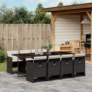 Tuinset poly rattan 9-delig zwart