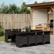 Tuinset 9-delig poly rattan zwart