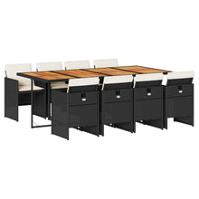 9-delige Tuinset poly rattan zwart