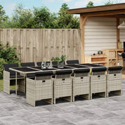 Tuinset 11-delig poly rattan lichtgrijs