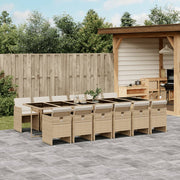 Tuinset 13-delig poly rattan beige met kussens